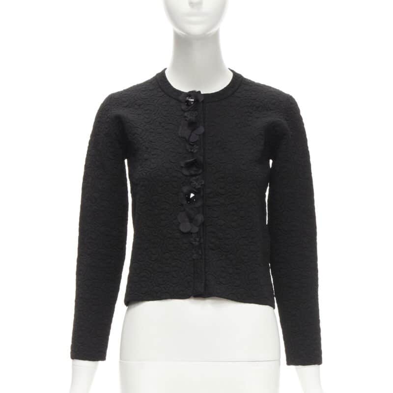 Fendi 3D Petal Cardigan Black Polyester Never worn - Front View