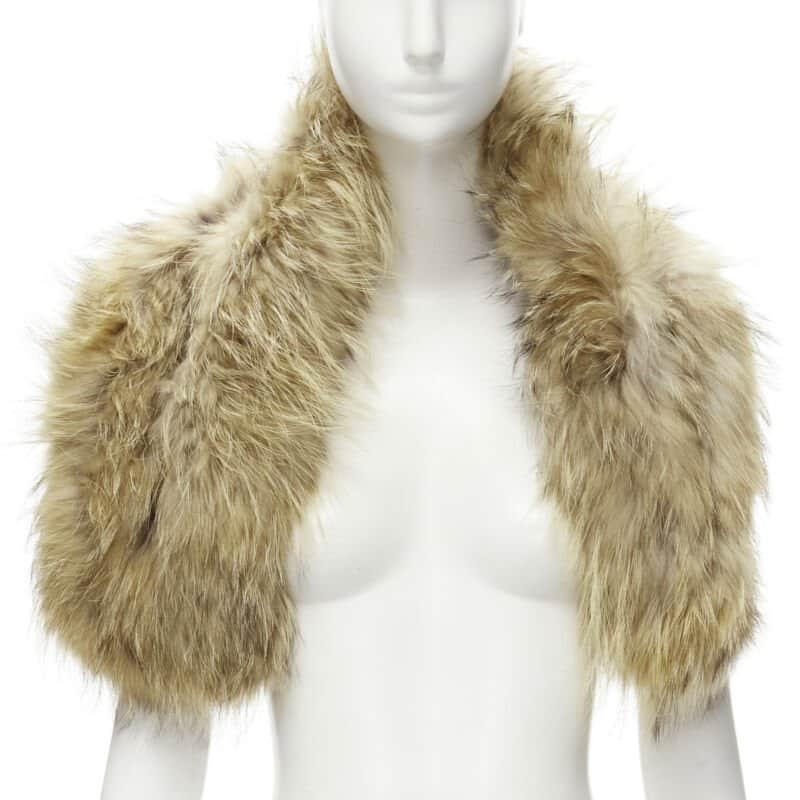Charlotte Simone Fur Collar Cuff Scarf Brown Fur Never worn - Front View