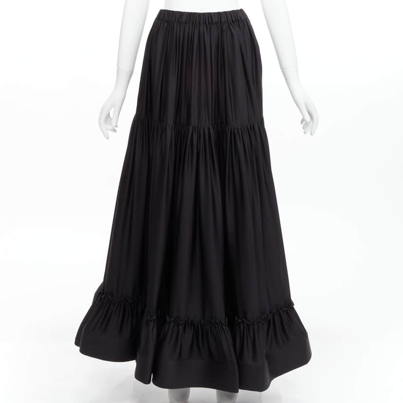 Stella McCartney Crin Flounce Skirt Black Silk Never worn - Front View
