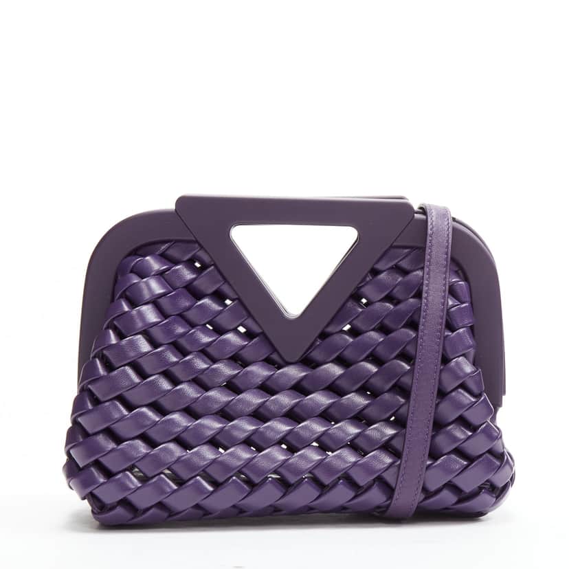 Bottega Veneta Point Purple Leather Very good condition - Front View
