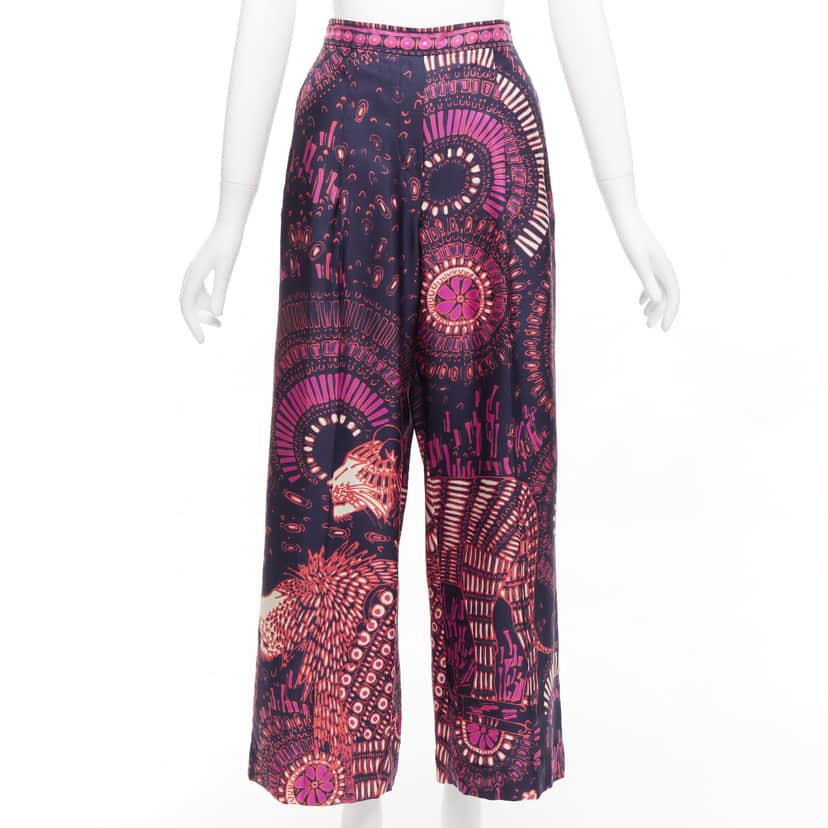 Dior Pleated Wide Pants Pink Cotton Never worn - Front View