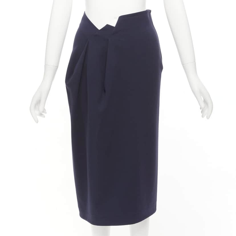 Jil Sander Jagged Waist Skirt Navy Never worn - Front View