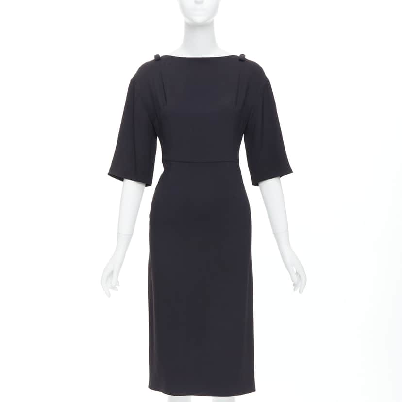 Valentino Garavani Ribbon Shift Dress Black Polyester Good condition - Front View