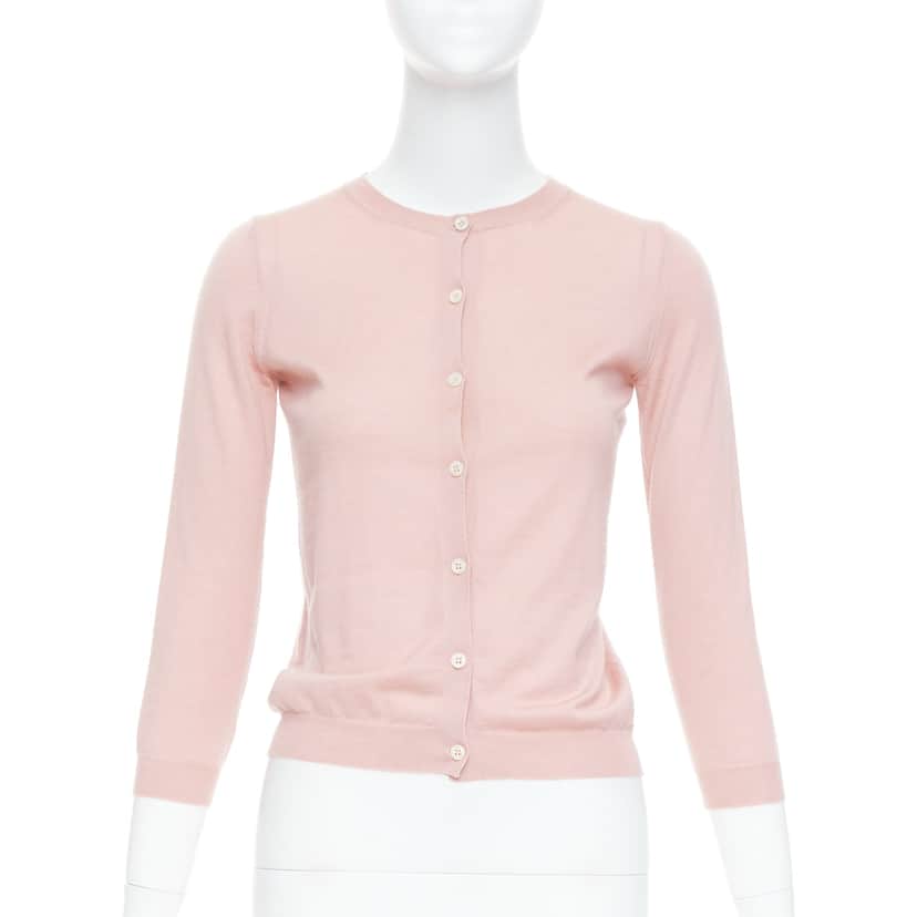 Prada Shell Button Cardigan Pink Cashmere Good condition - Front View