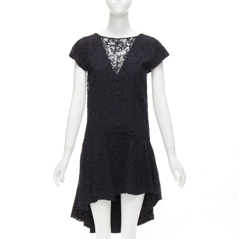Dior Overlay Ruffle Dress Navy Never worn - Front View