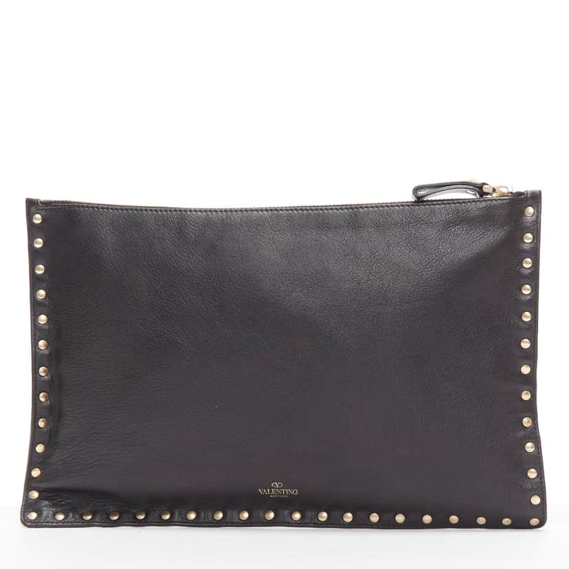 Valentino Garavani Rockstud Black Leather Very good condition - Front View