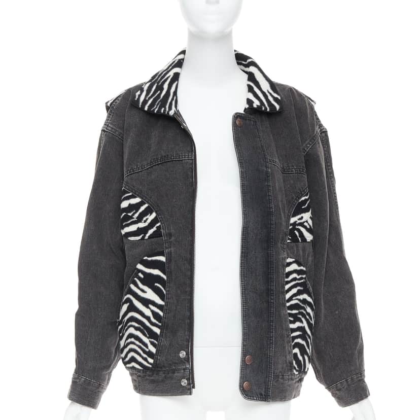 Celine Zebra Wool Patch Jacket Black Wool Never worn - Front View