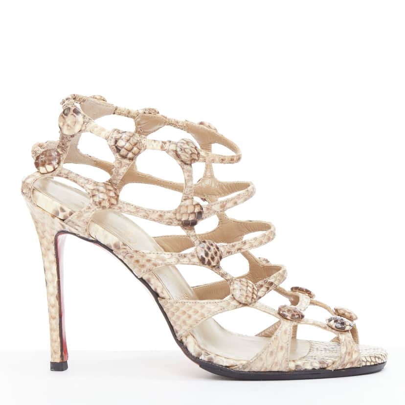 Christian Louboutin Neuron 100 Beige Leather Very good condition - Front View