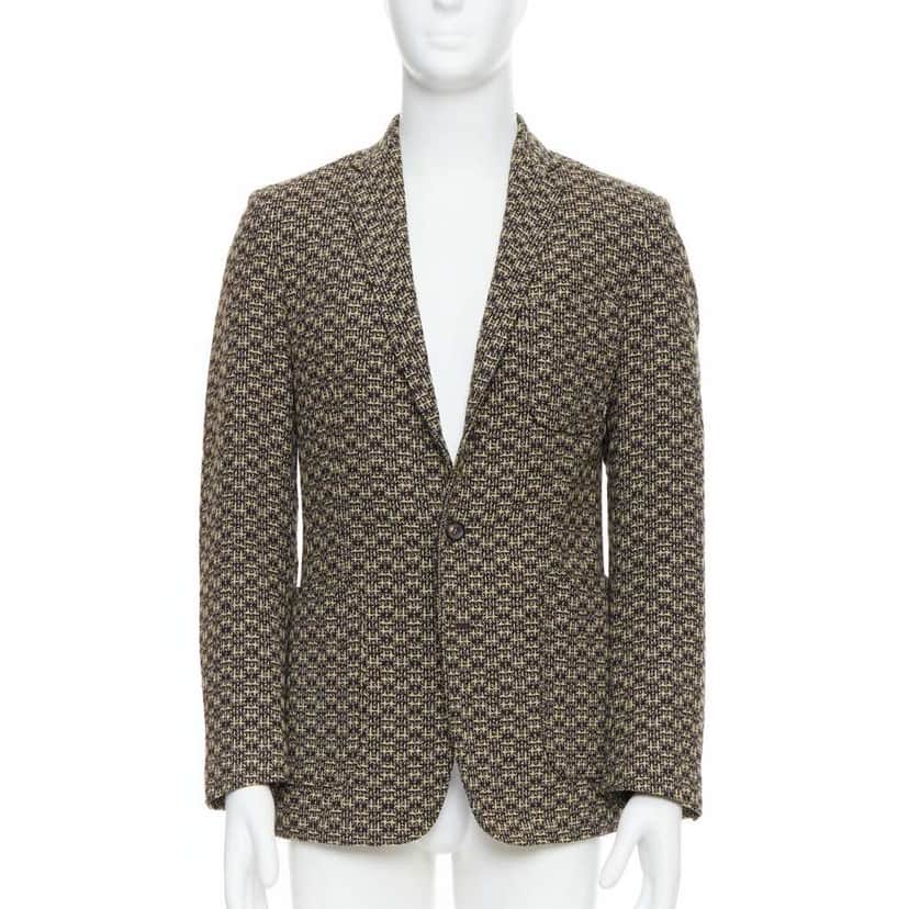 Maison Martin Margiela Brown Tweed Blazer Khaki Wool Very good condition - Front View