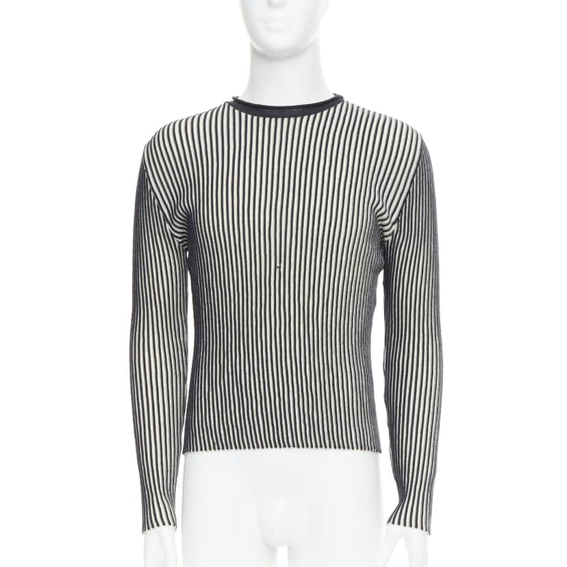 Jean Paul Gaultier Ribbed Wool Top White Wool Good condition - Front View