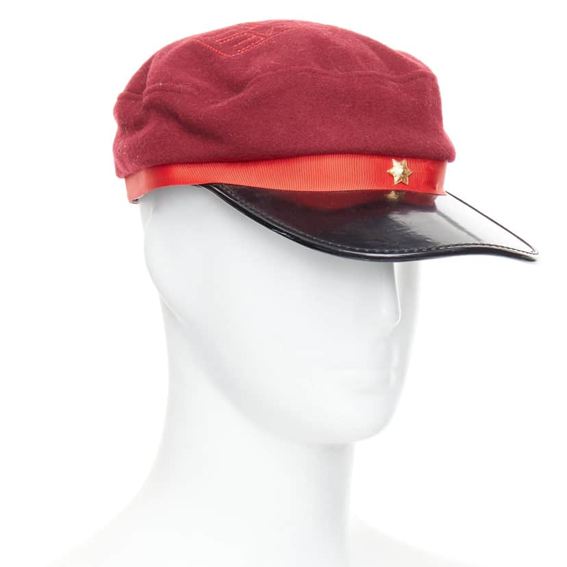 Comme Des Garcons Red Wool Officer Hat Red Wool Fair condition - Front View