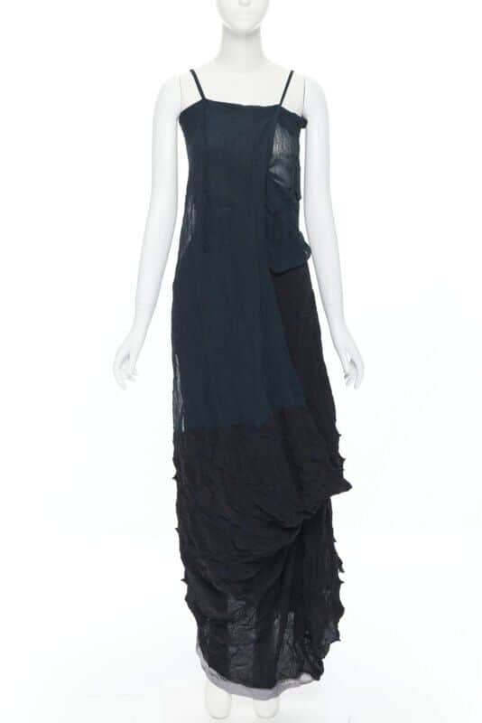 Yohji Yamamoto Shibori Dyed Dress Green Cotton Never worn, with tag - Front View