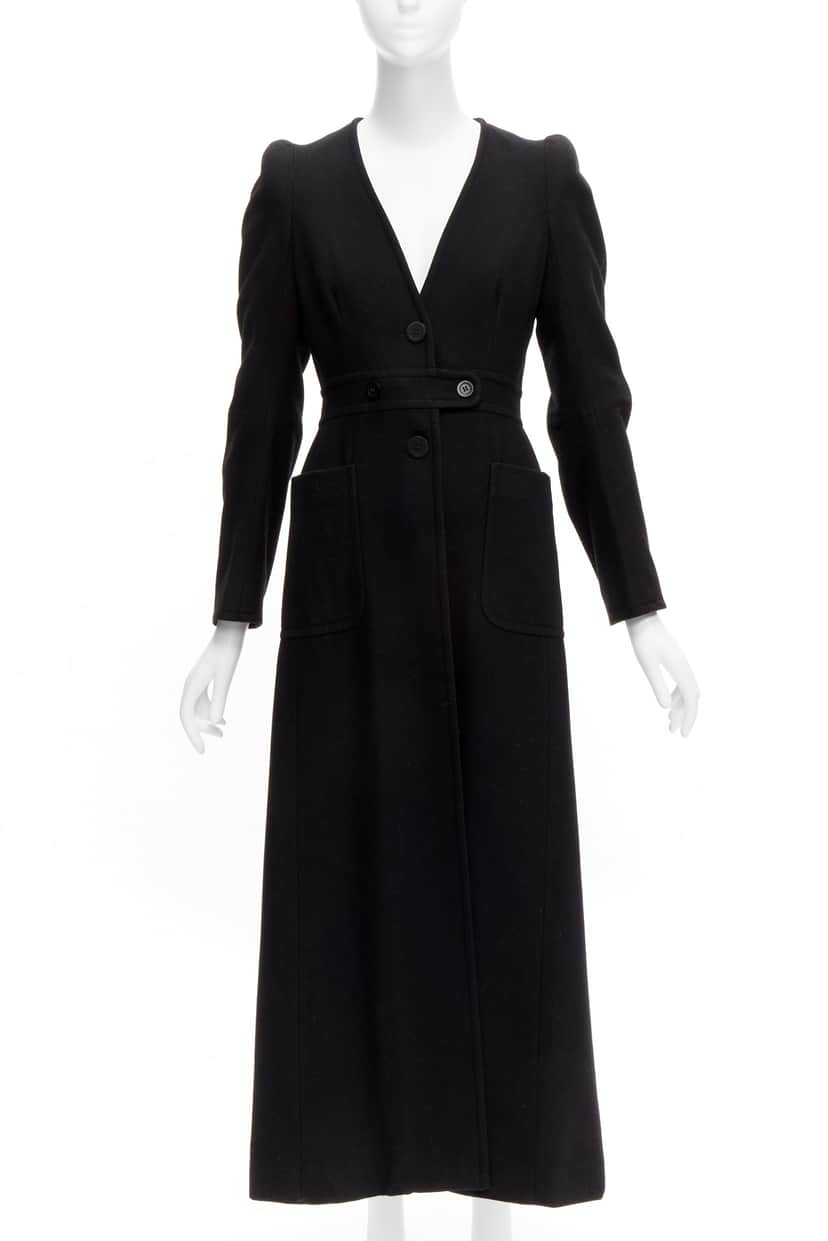 Maison Martin Margiela Black Wool Cigarette Coat Black Polyester Very good condition - Front View