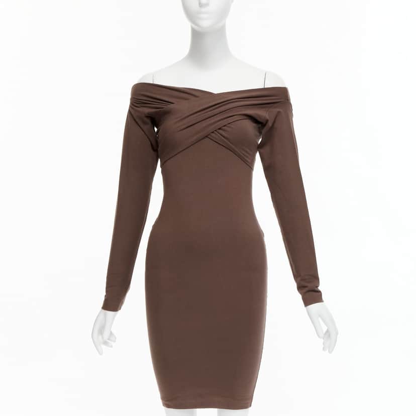 Romeo Gigli Criss Cross Dress Brown Cotton Very good condition - Front View