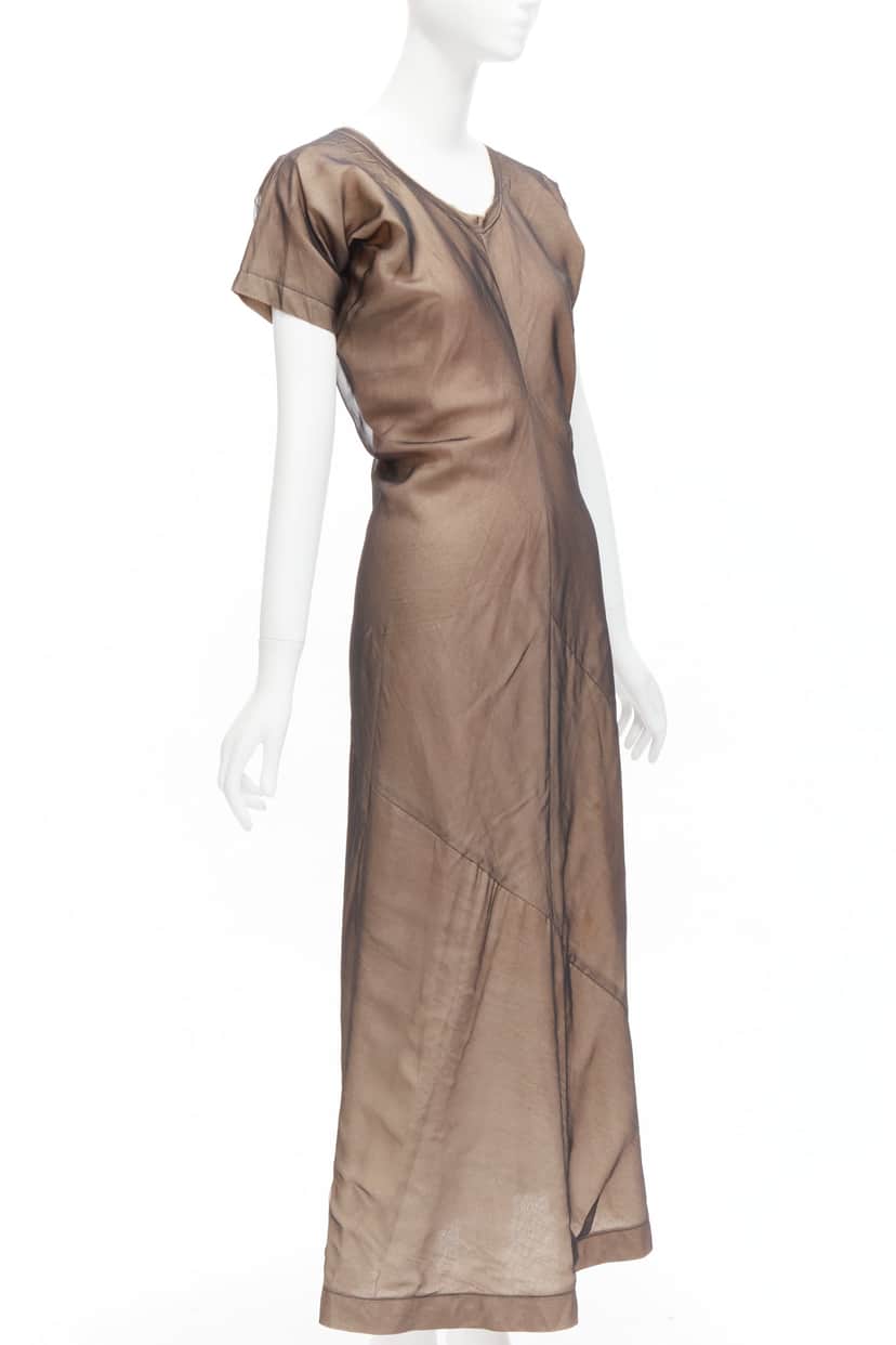 Comme Des Garcons Sheer Overlay Dress Beige Cotton Fair condition - Front View