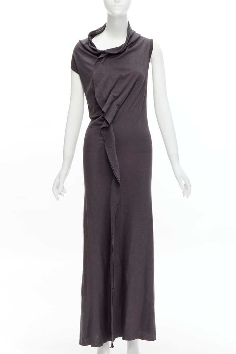 Comme Des Garcons Cowl Flutter Dress Grey Polyester Very good condition - Front View