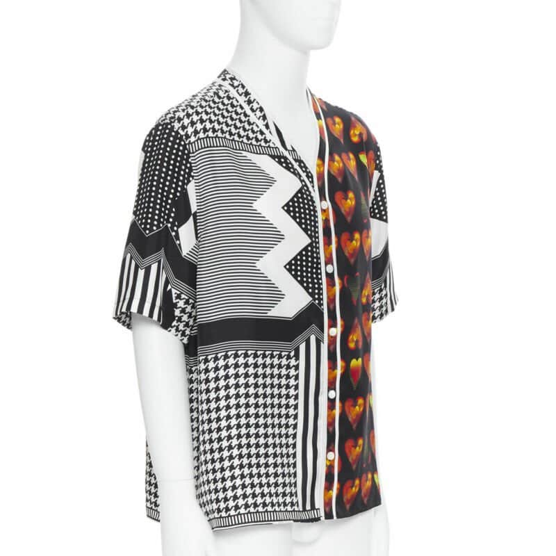 Versace Chevron Print Shirt Red Silk Never worn, with tag - Front View