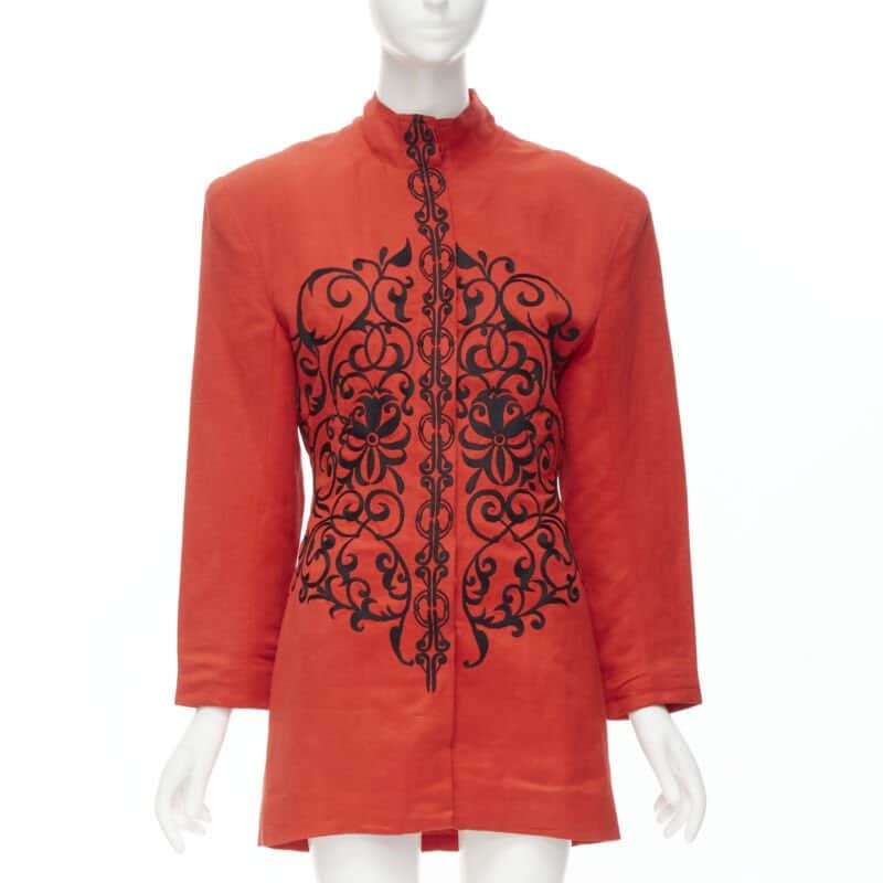 Gianfranco Ferré Red Floral Collar Jacket Red Polyester Good condition - Front View