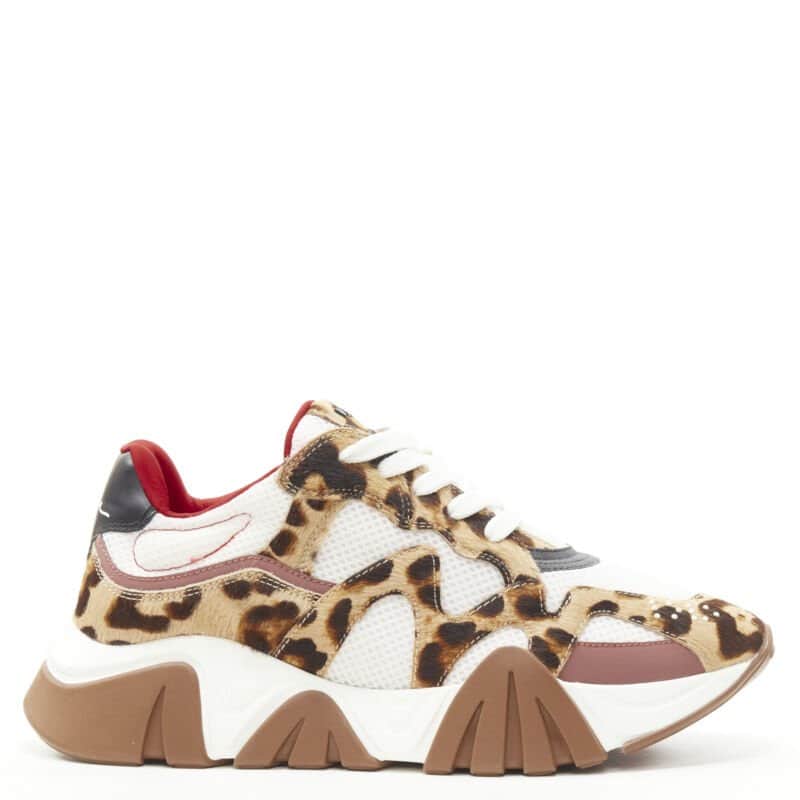 Versace Leopard Chunky Sneakers Brown Polyester Very good condition - Front View