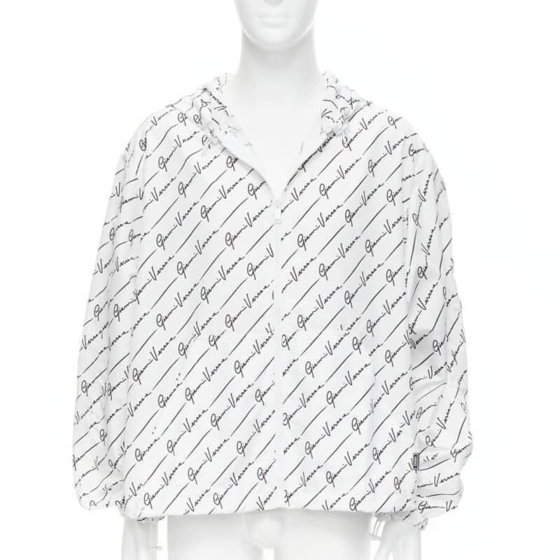 Versace White Hood Windbreaker White Never worn, with tag - Front View