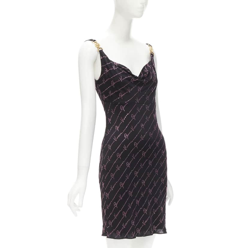 Versace Gianni Versace Signature Black Viscose Never worn, with tag - Front View