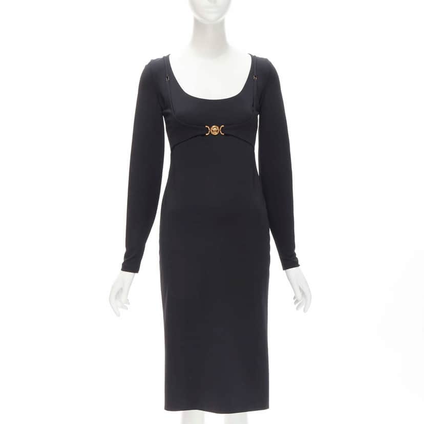 Versace Tresor Bustier Dress Black Viscose Never worn, with tag - Front View