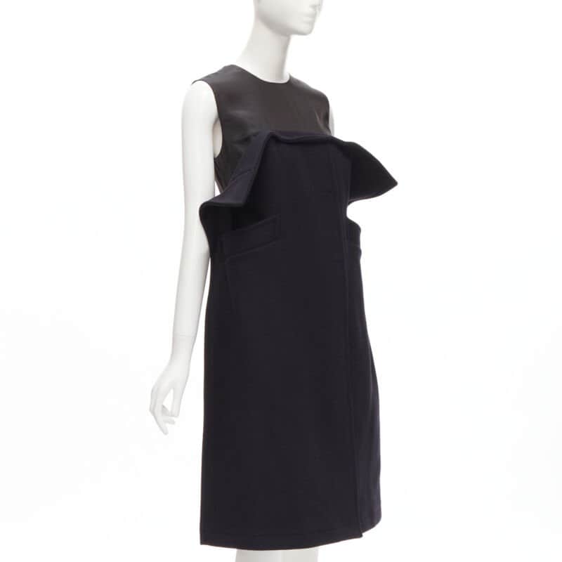 Maison Martin Margiela 2D Wool Dress Navy Wool Never worn, with tag - Front View