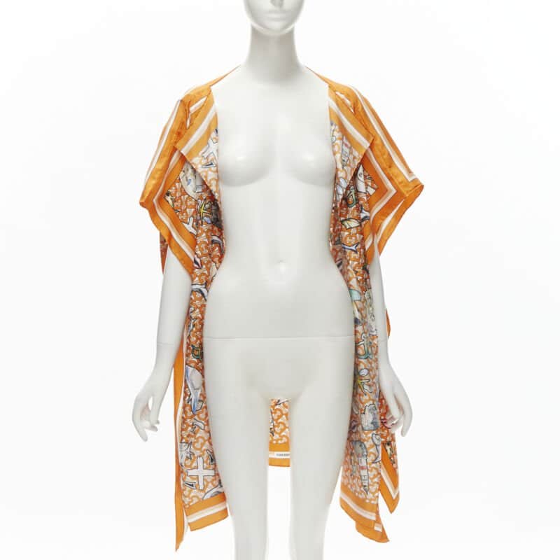 Burberry Orange Silk Scarf Jacket Orange Silk Never worn, with tag - Front View