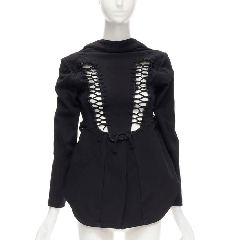 Comme Des Garcons Black Lace Jacket Black Polyester Very good condition - Front View