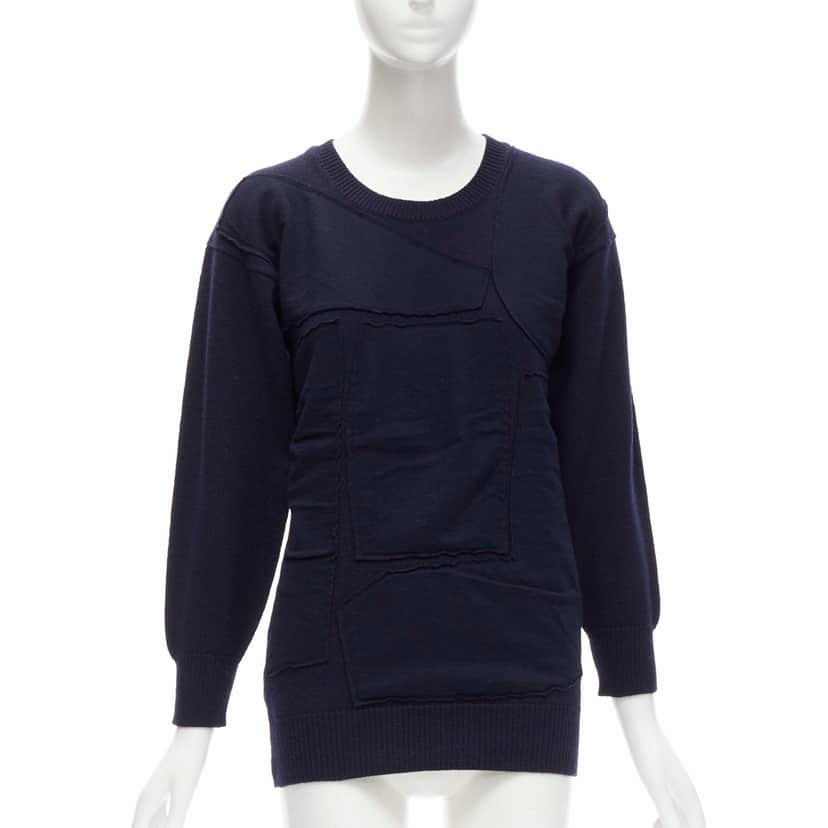 Comme Des Garcons Patchwork Wool Sweater Blue Wool Very good condition - Front View