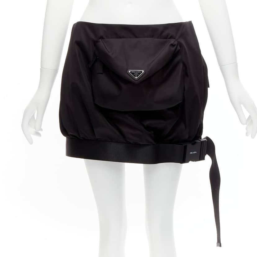 Prada Bubble Pocket Skirt Black Very good condition - Front View