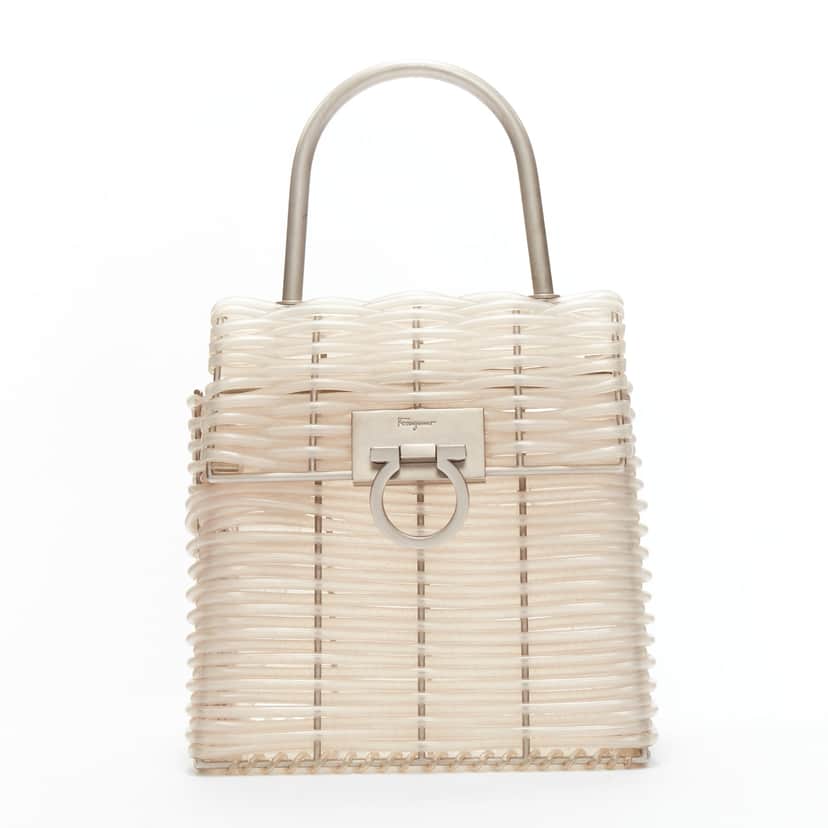 Salvatore Ferragamo Gancini Vinyl Bag Other Metal Fair condition - Front View