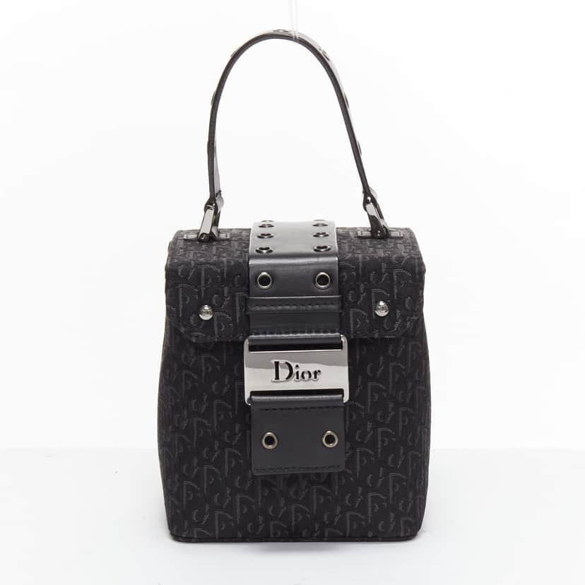 Christian Dior Galliano Box Bag Black Very good condition - Front View