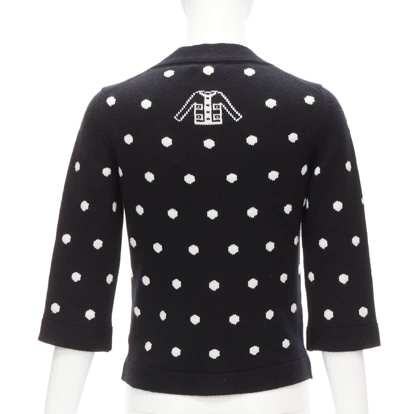Chanel Embellished Dot Cardigan White Cashmere Never worn - Front View