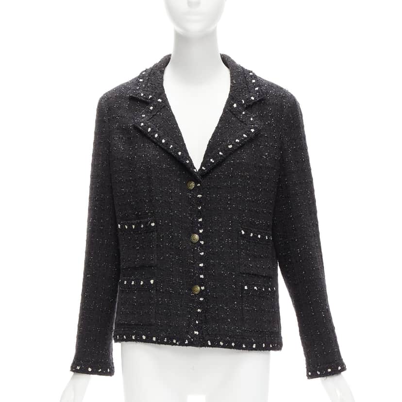 Chanel Fantasy Tweed Black Tweed Never worn - Front View