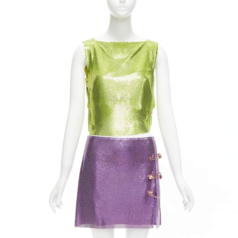 Versace Chainmail Pin Top Green Very good condition - Front View