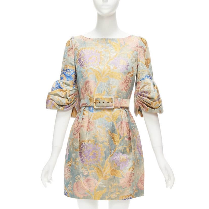 Andrew GN Lurex Belted Dress MultiColor Good condition - Front View