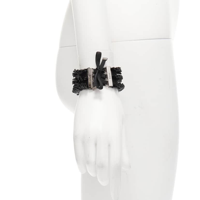 Dior Black Beaded Corset Bracelet Black Very good condition - Front View
