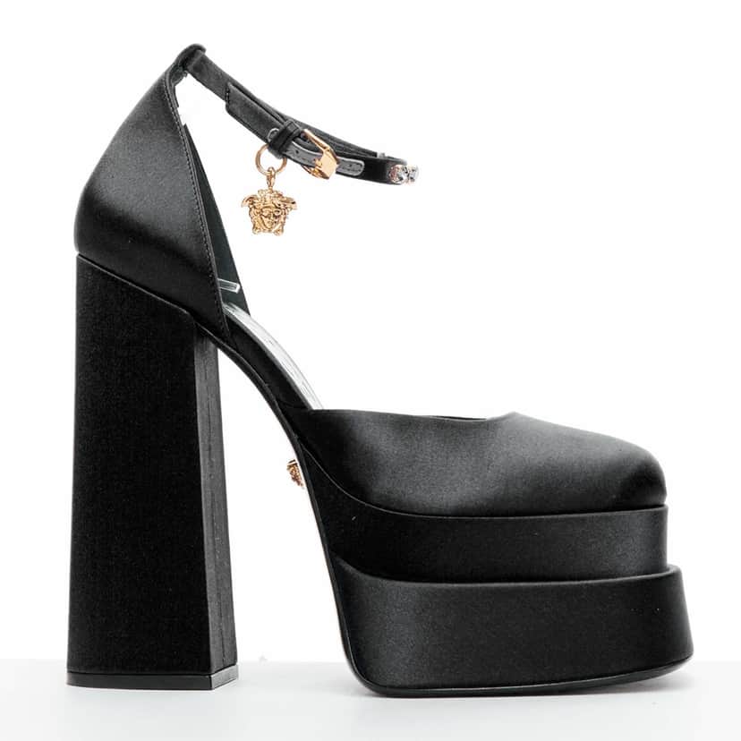 Versace Aevitas Black Platform Black Never worn - Front View