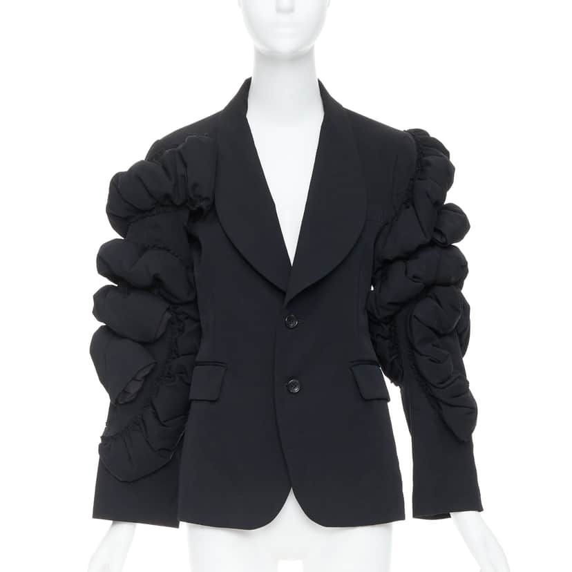 Comme Des Garcons Black Puff Blazer Black Wool Never worn - Front View