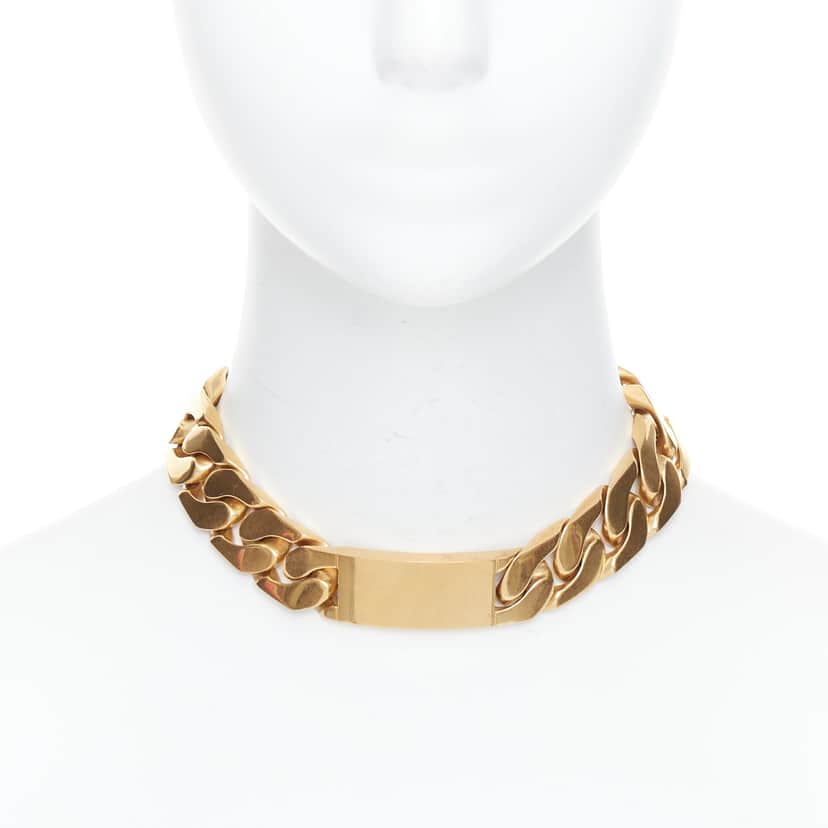 Celine Gold ID Choker Gold Metal Very good condition - Front View