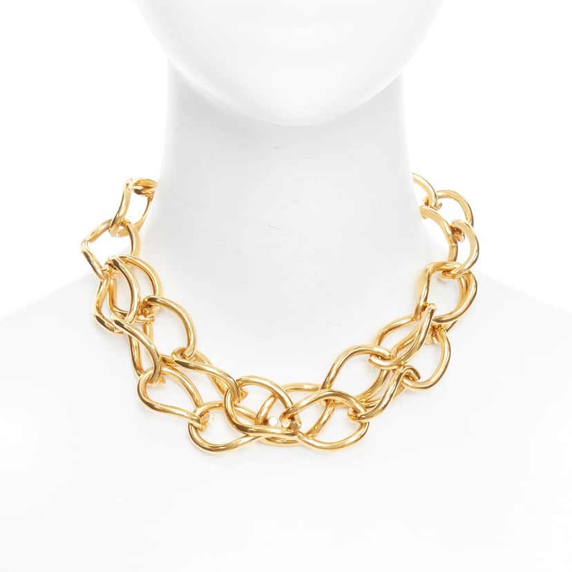 Celine Gold Chain Choker Gold Metal Very good condition - Front View