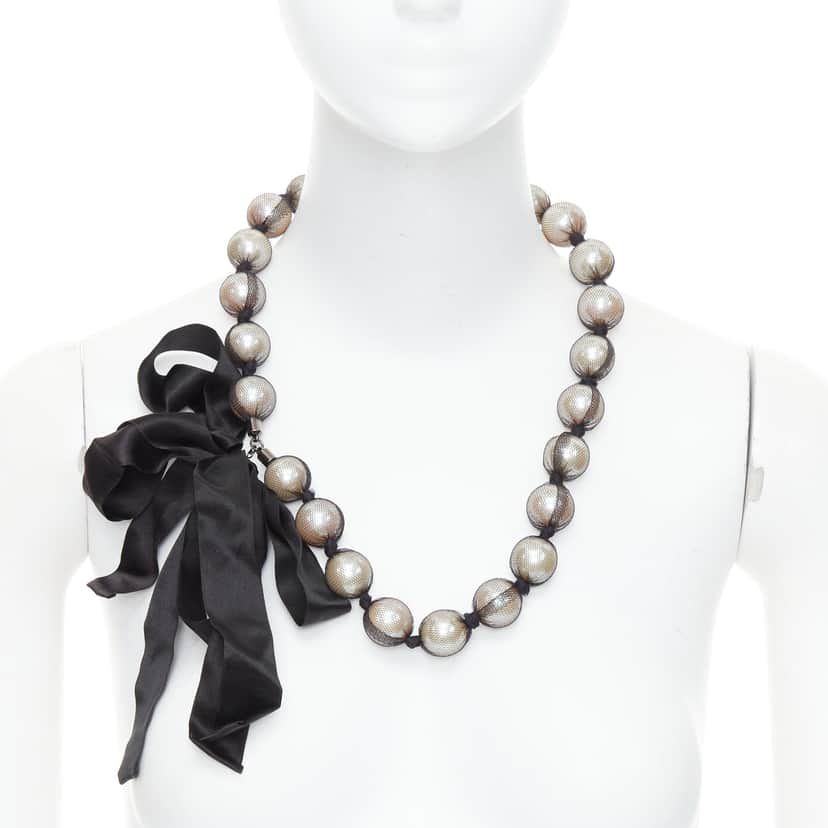 Lanvin Double Strand Necklace Black Very good condition - Front View