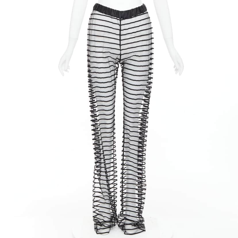 Dries Van Noten Sheer Straight Pants Black Polyamide Very good condition - Front View