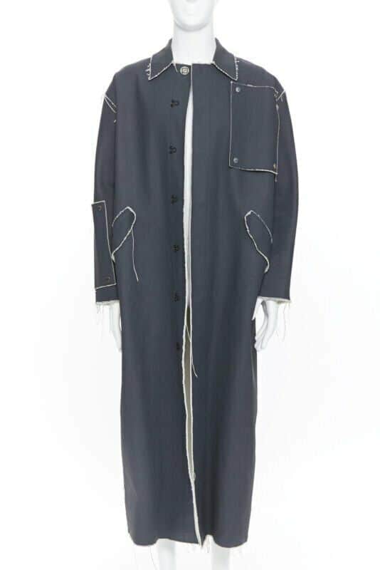 Off-White Canvas coat Grey Cotton Never worn - Front View