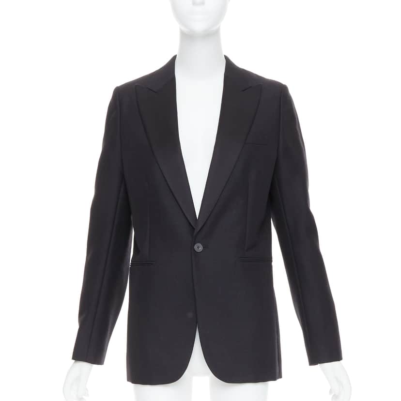 Dior Black Tuxedo Jacket Black Wool Very good condition - Front View