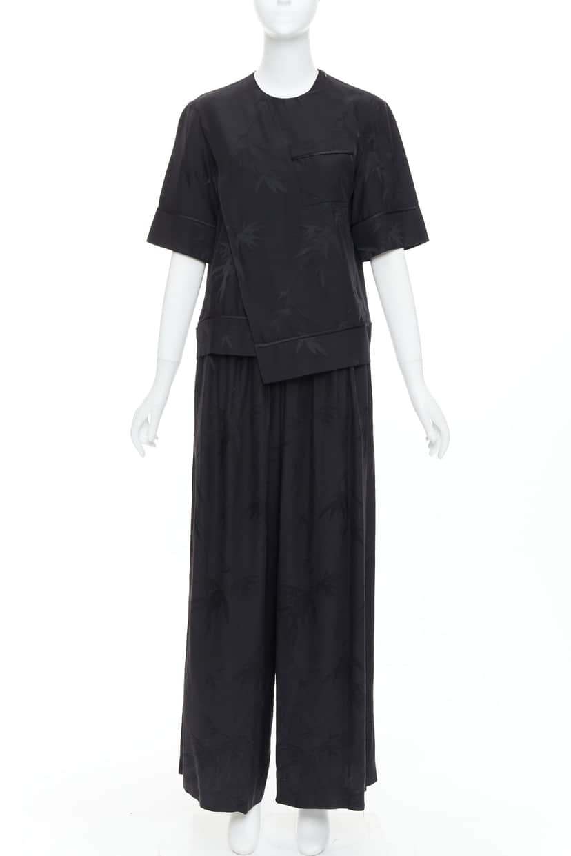 Ms Min Bamboo Brocade Set Black Silk Very good condition - Front View