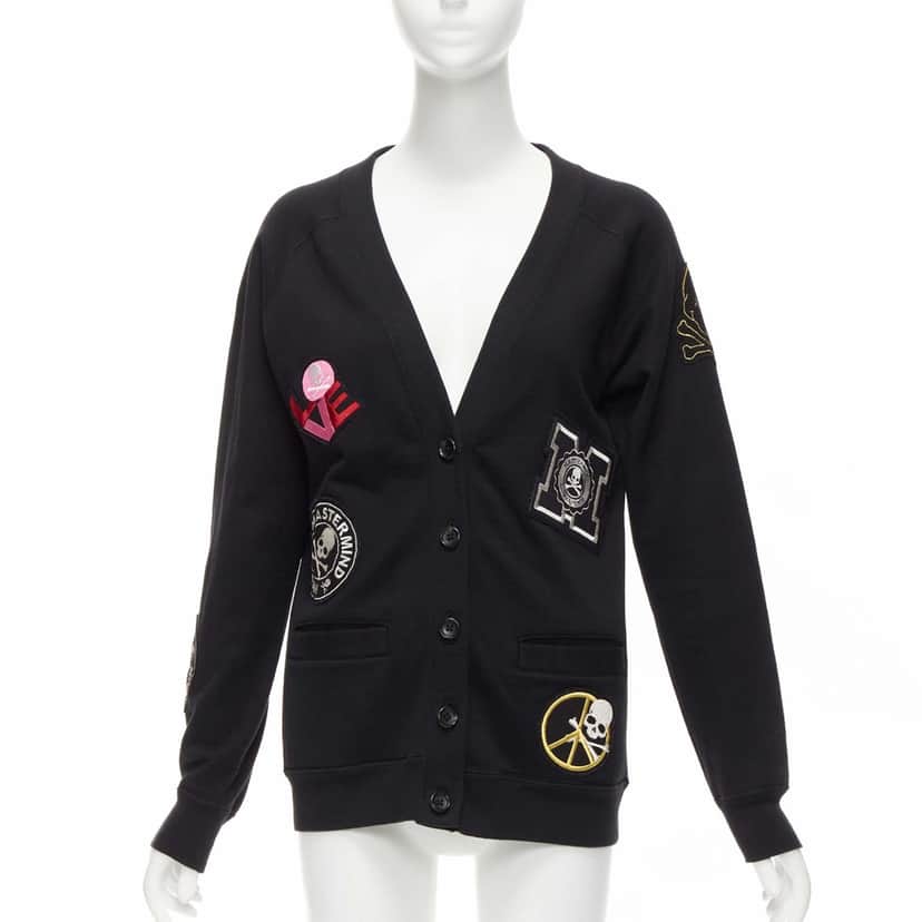 Mastermind Japan Skull Patch Cardigan Black Cotton Never worn - Front View