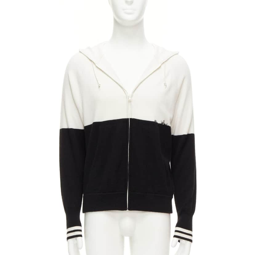 Loro Piana Logo Embroidery Hoodie Black Cashmere Good condition - Front View