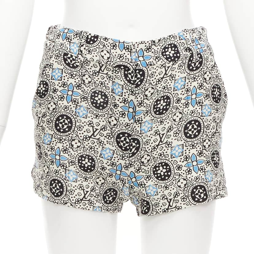 Louis Vuitton Floral Shorts Skirt Ecru Wool Very good condition - Front View